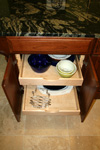 St Louis Kitchen Cabinets - Solid Maple Adjustable Rollout Trays Base Cabinet