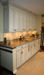 St Louis Kitchen Cabinets Kitchen Remodeling - Painted and glazed kitchen cabinets with stained cherry island